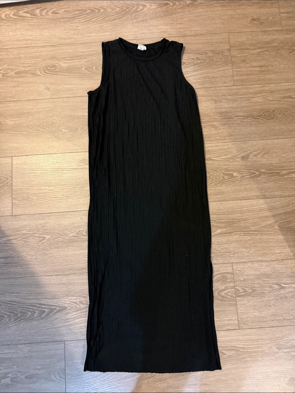 a new day Black Sleeveless Ribbed Maxi Dress